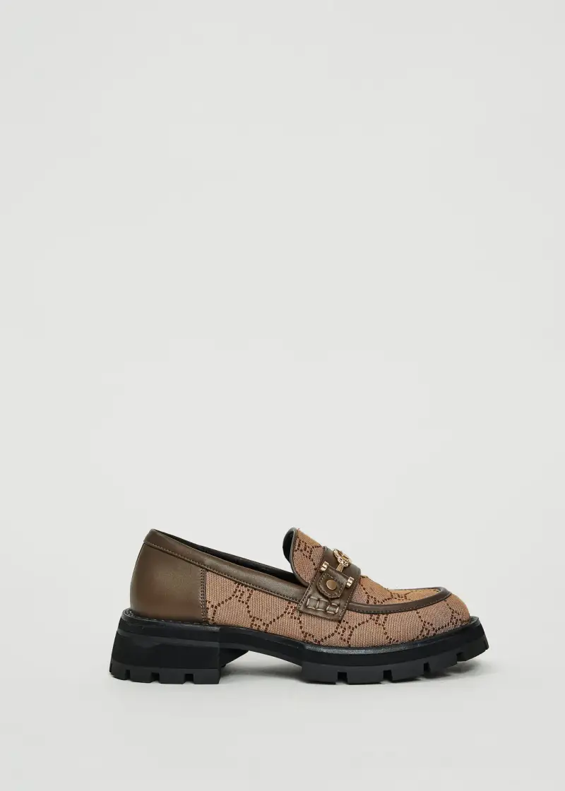 Fashion Mocassino in jacquard color marrone Multicolore