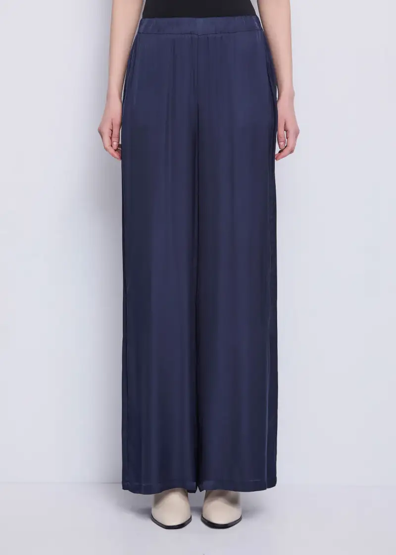 Fashion Pantaloni da donna a palazzo con elastico Blu