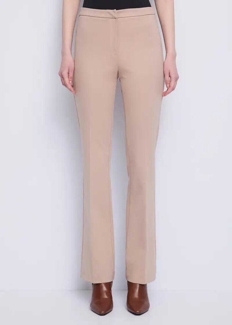 Fashion Pantaloni flare beige da donna Naturale