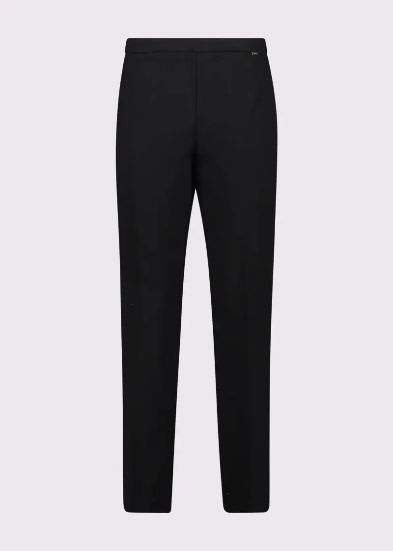 Fashion Pantaloni neri da donna con piega Nero