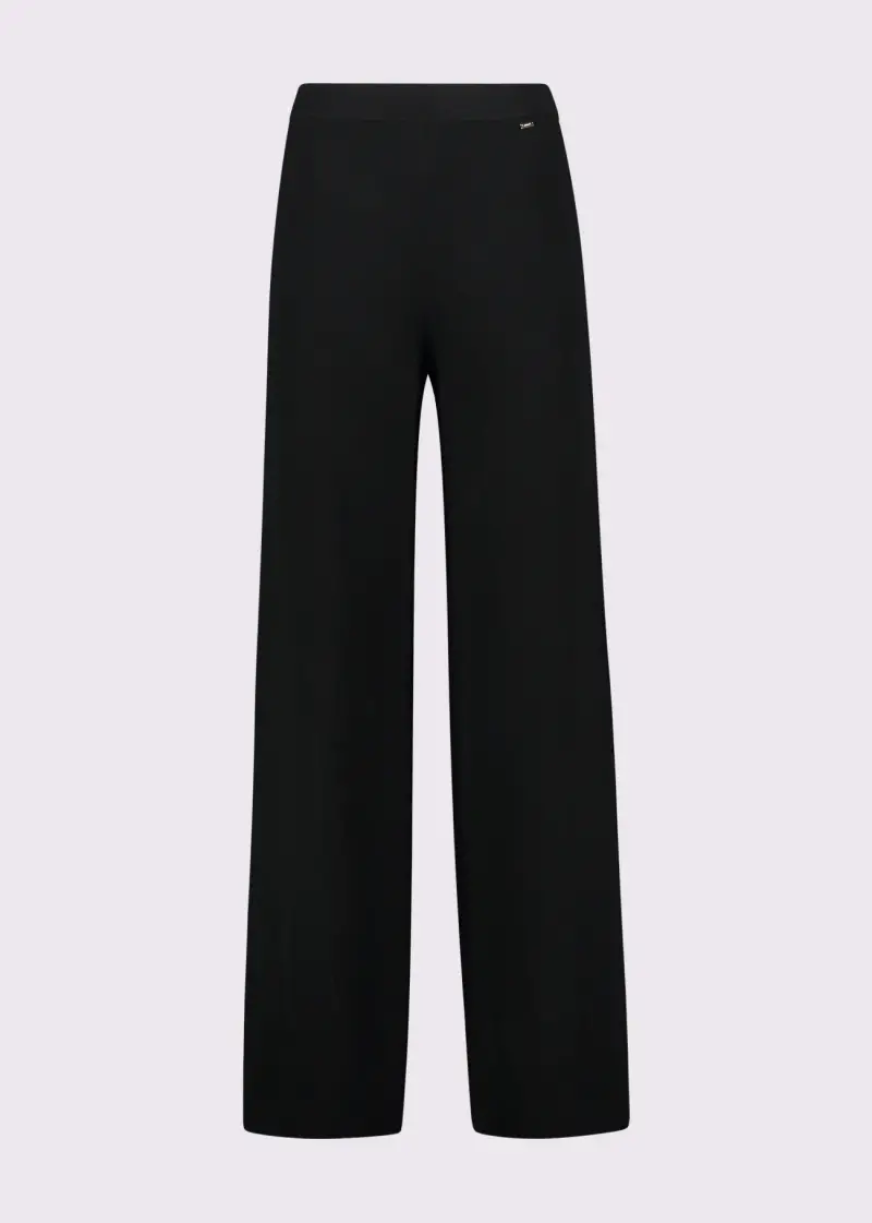 Fashion Pantaloni neri da donna in filato Nero