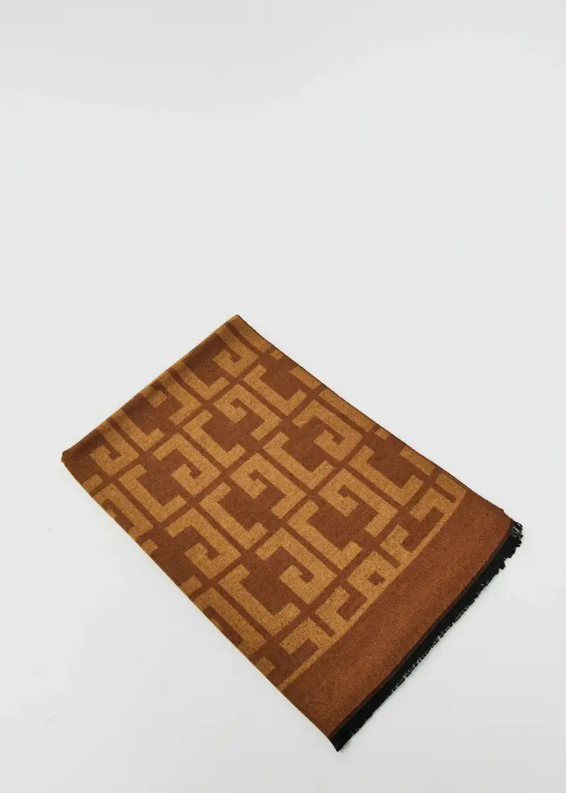 Fashion Sciarpa beige con logo Multicolore