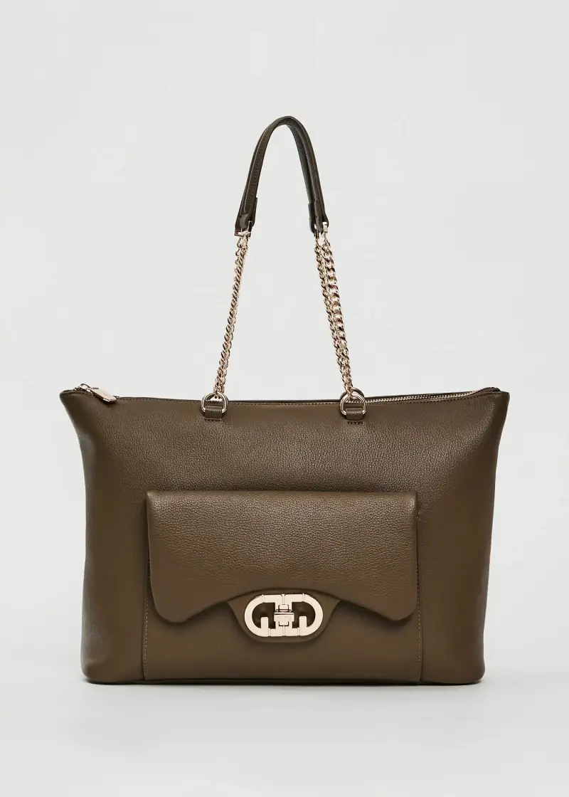 Fashion Shopping bag verde in similpelle Multicolore