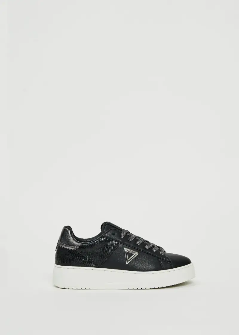 Fashion Sneaker in similpelle nera Multicolore