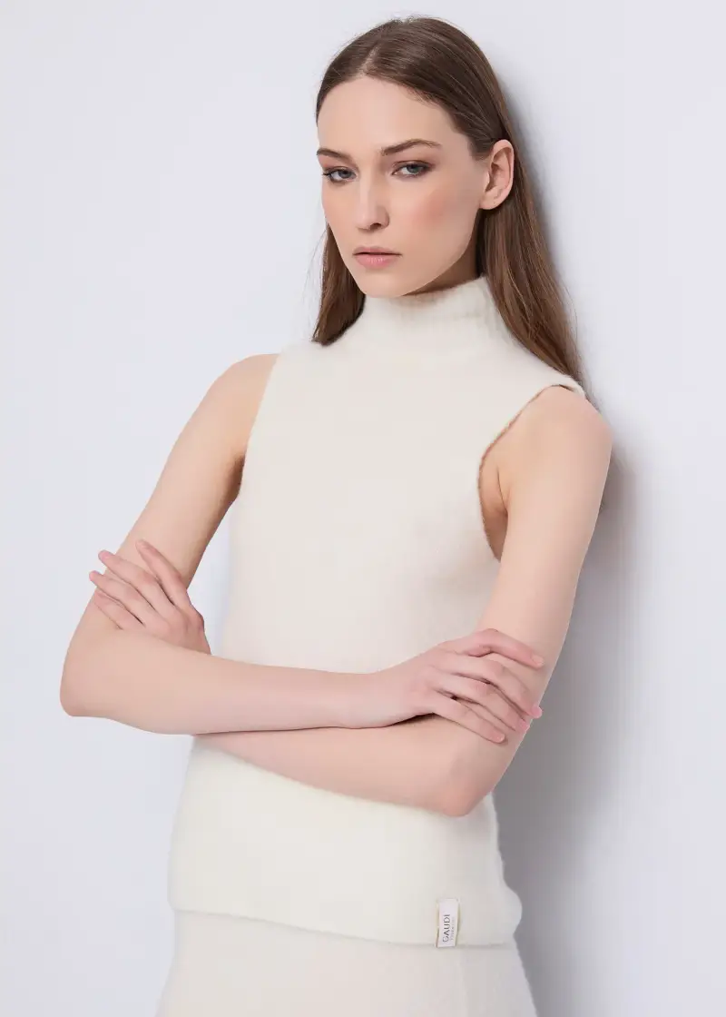 Fashion Top da donna in filato Naturale