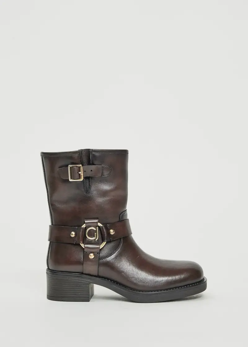 Fashion Tronchetto marrone con cinturini Multicolore