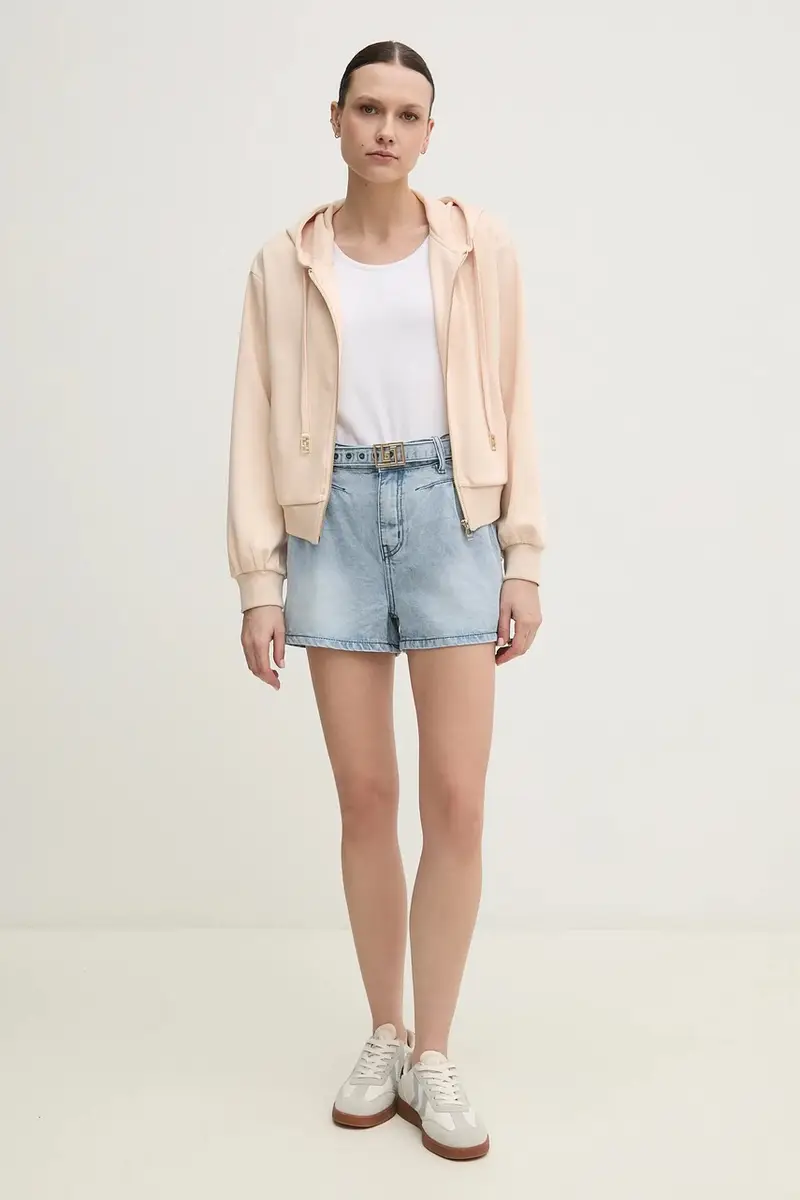 felpa donna colore beige con cappuccio 511BD64003 miniatura 2