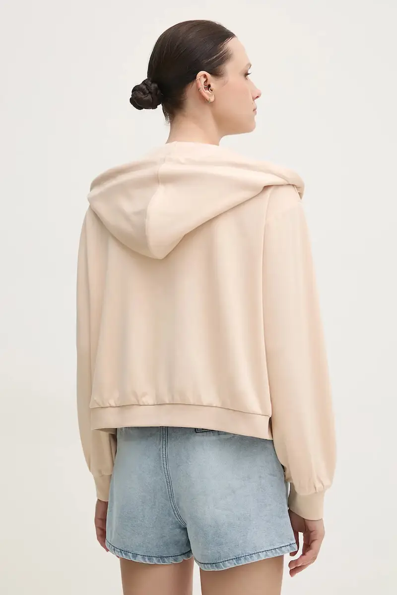 felpa donna colore beige con cappuccio 511BD64003 miniatura 3