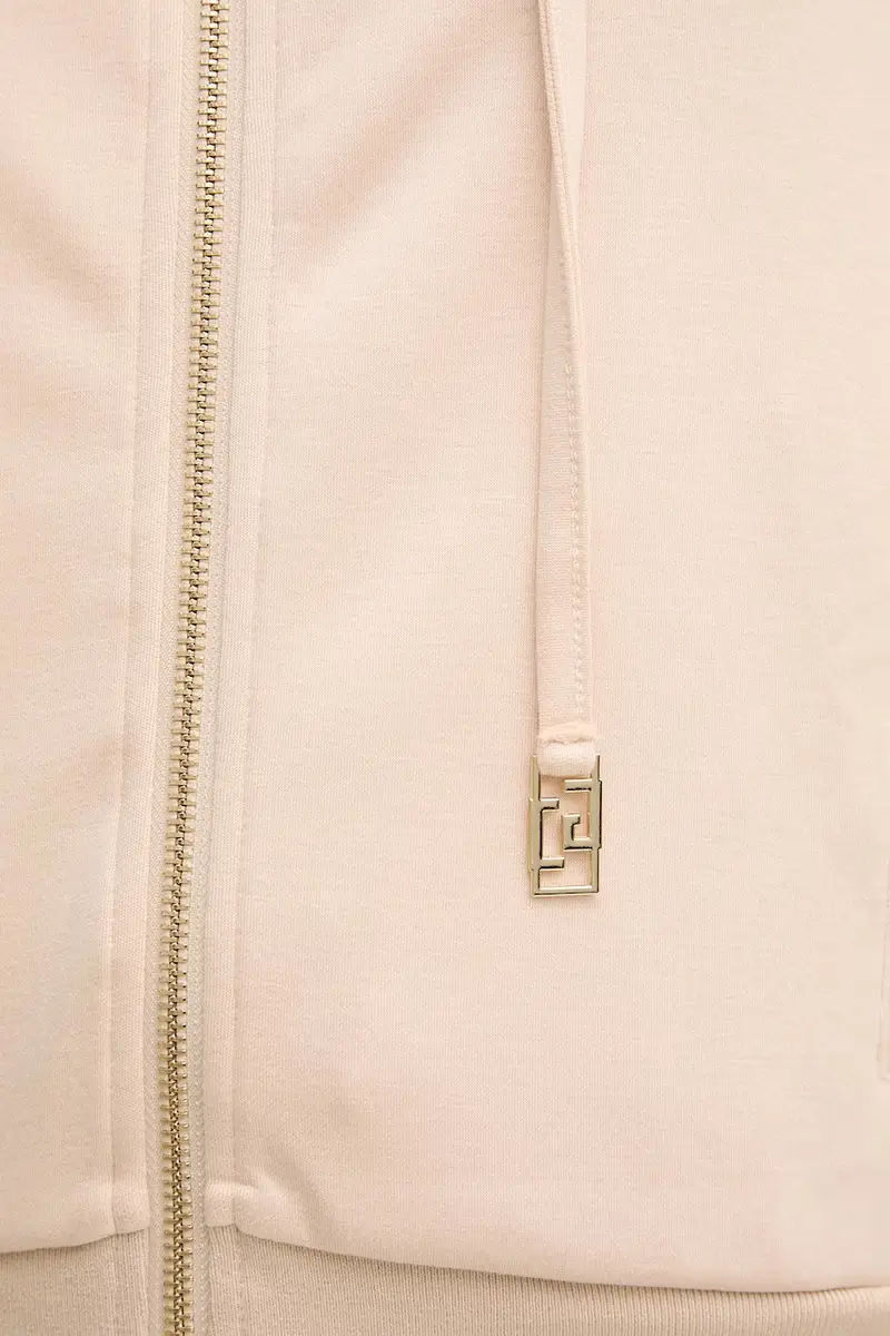 felpa donna colore beige con cappuccio 511BD64003 miniatura 5