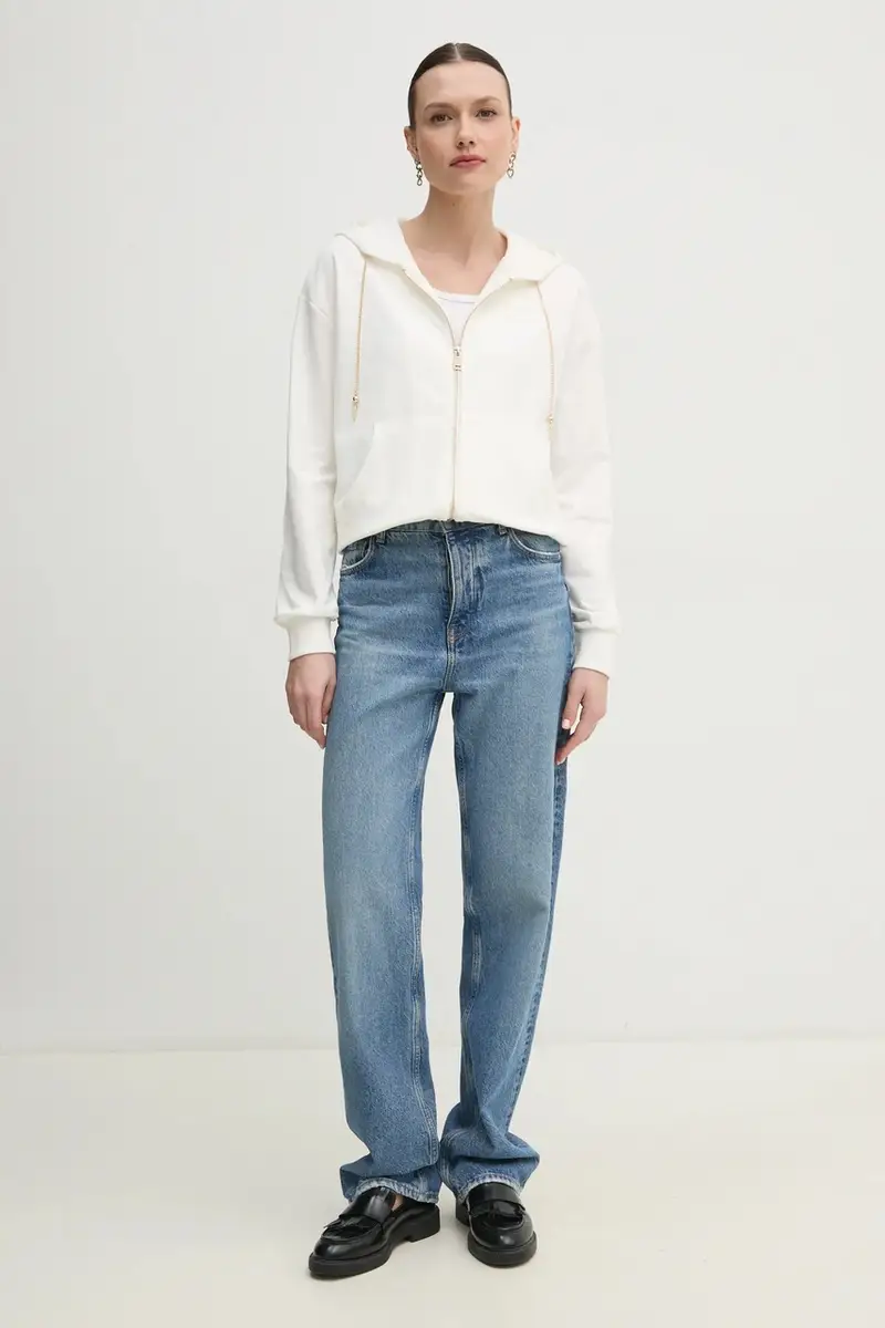 felpa donna colore bianco con cappuccio 511BD64001 miniatura 2