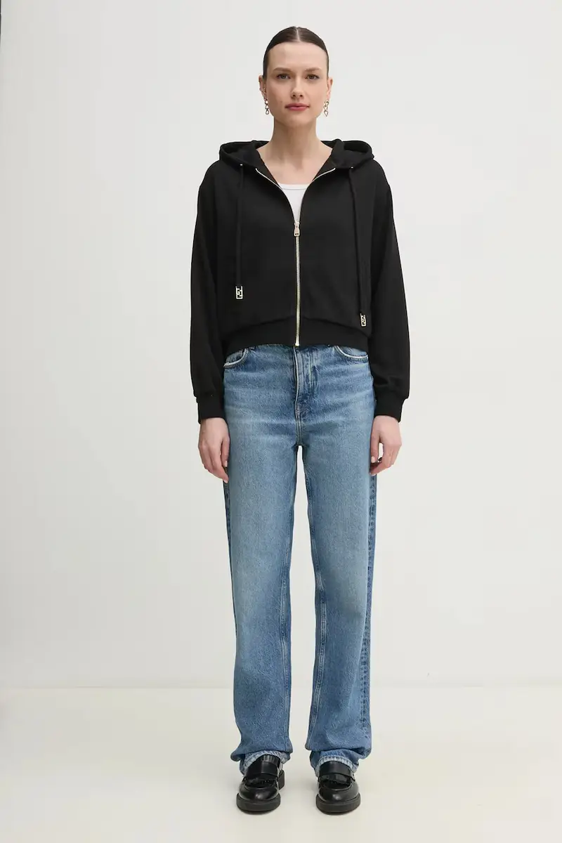 felpa donna colore nero con cappuccio 511BD64003 miniatura 2