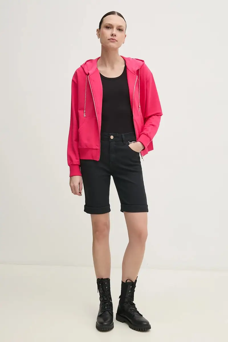 felpa donna colore rosa con cappuccio 511BD64001 miniatura 2