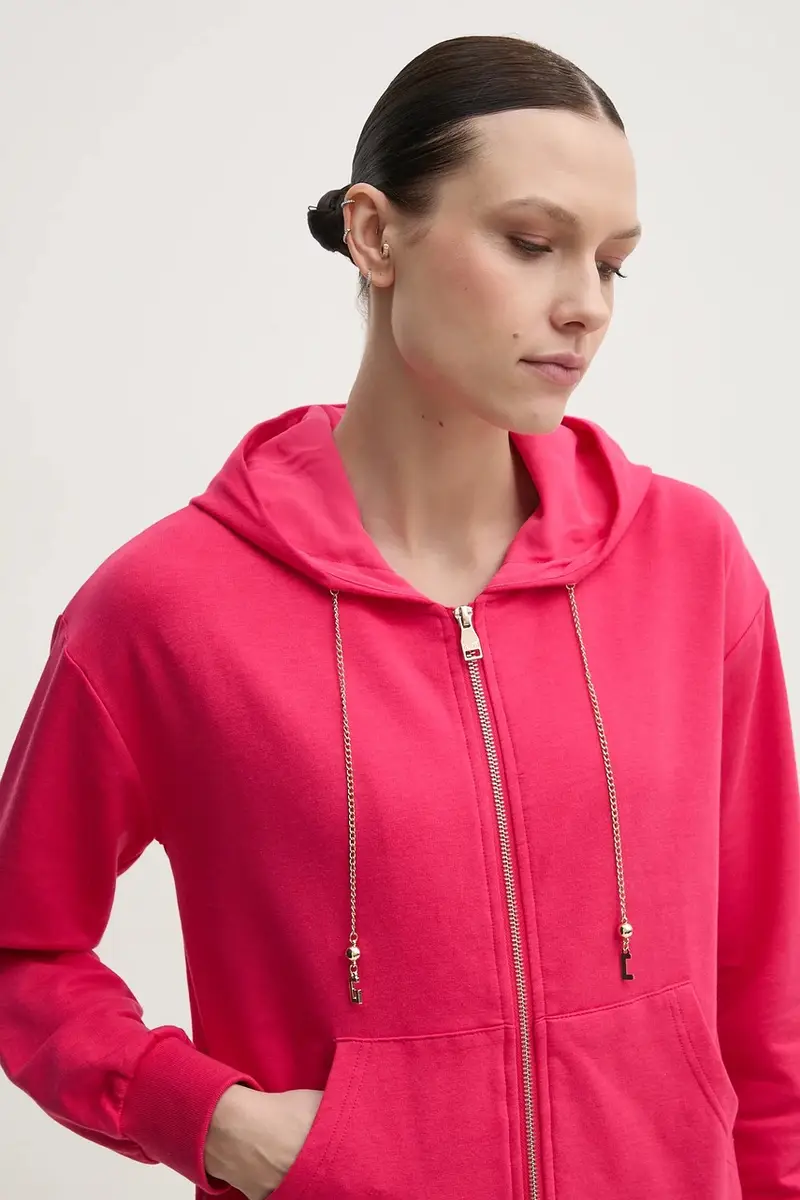 felpa donna colore rosa con cappuccio 511BD64001 miniatura 4