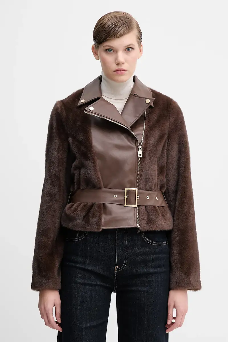 giacca da motociclista colore marrone 521FD39004