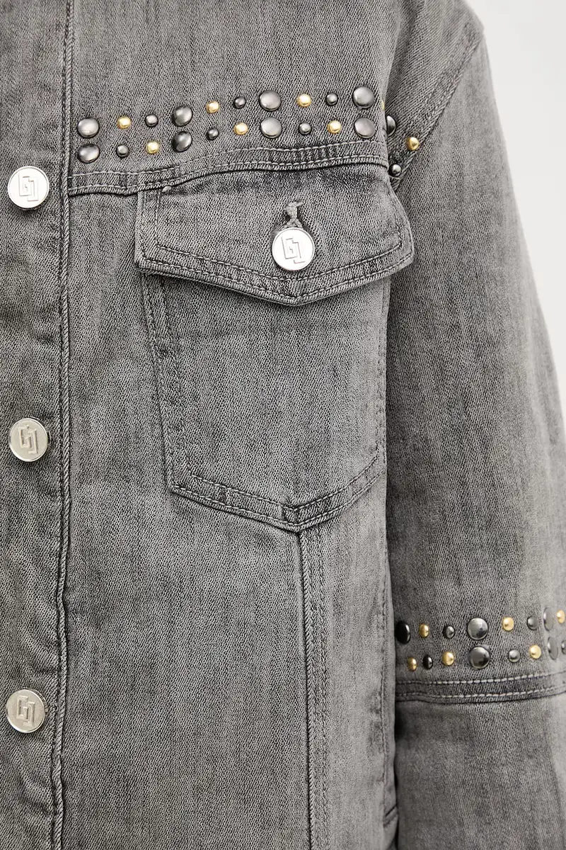 giacca di jeans colore grigio 521BD36003 miniatura 5