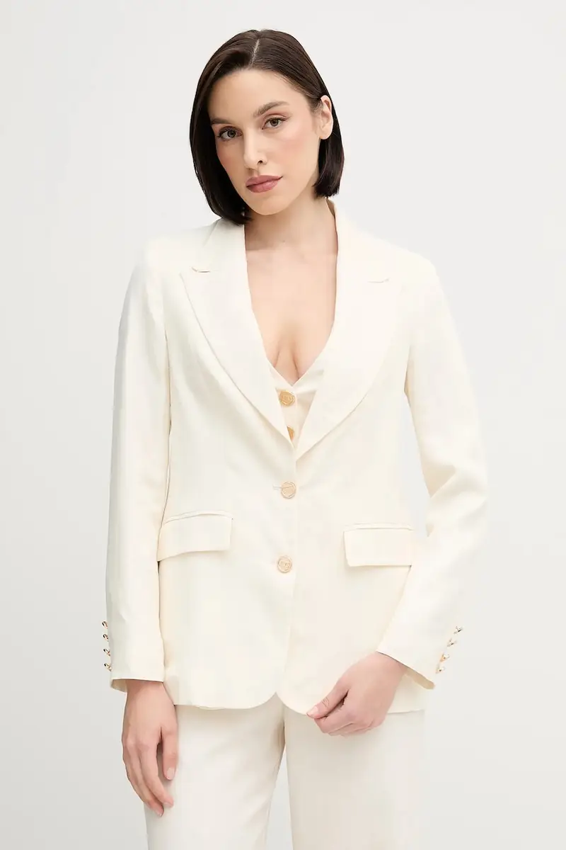 giacca in lino misto colore beige 511FD35005