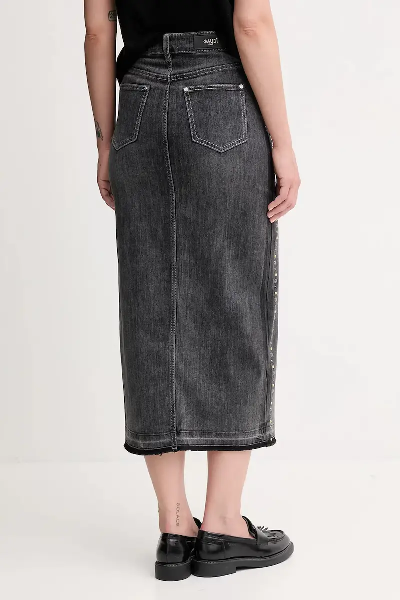 gonna di jeans colore grigio 521BD76004 miniatura 3