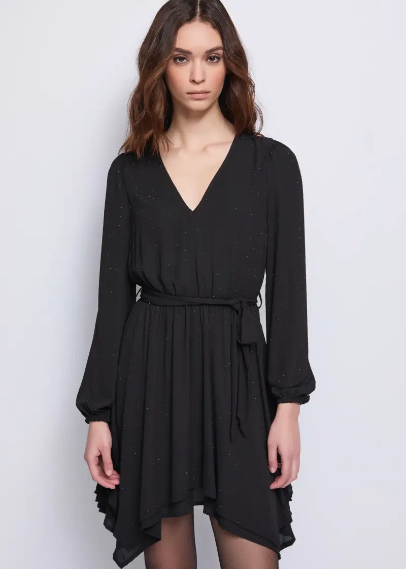 Jeans Abito da donna in georgette con cintura Nero