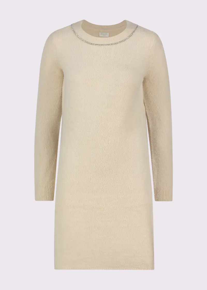 Jeans Abito da donna in morbido filato con strass Naturale