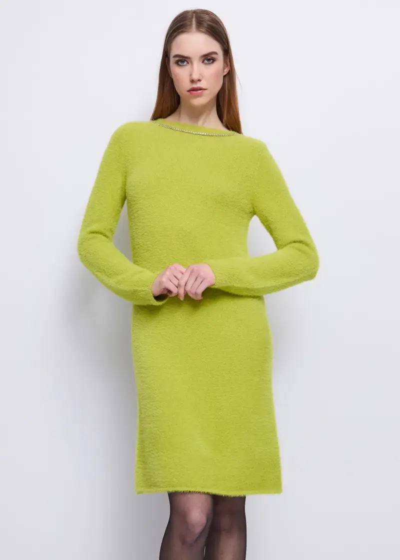 Jeans Abito da donna in morbido filato con strass Verde