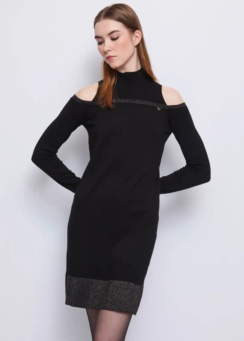 Jeans Abito da donna lurex con motivo cut-out Nero