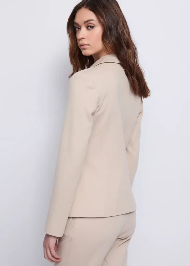 Jeans Blazer da donna con revers classico Naturale miniatura 2