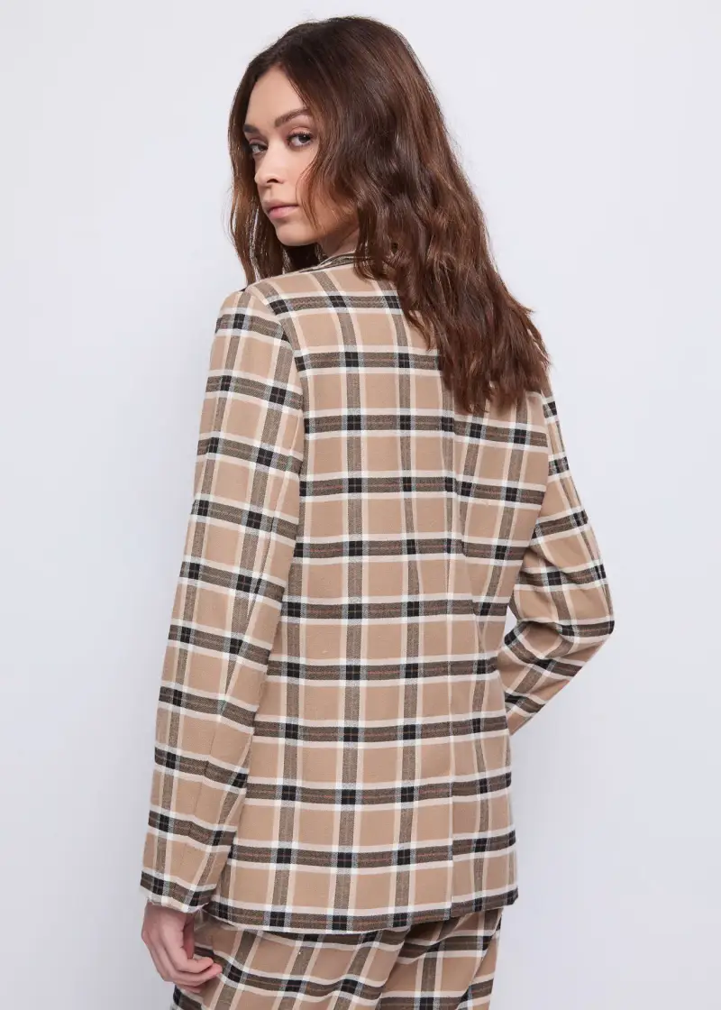 Jeans Blazer da donna con tasche e bottone dorato Multicolore miniatura 2