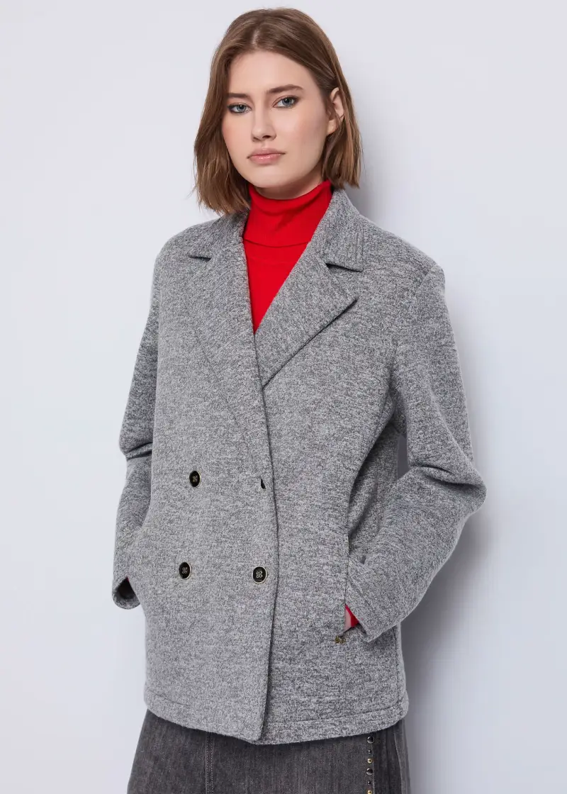 Jeans Caban da donna con bottoni gioiello Multicolore