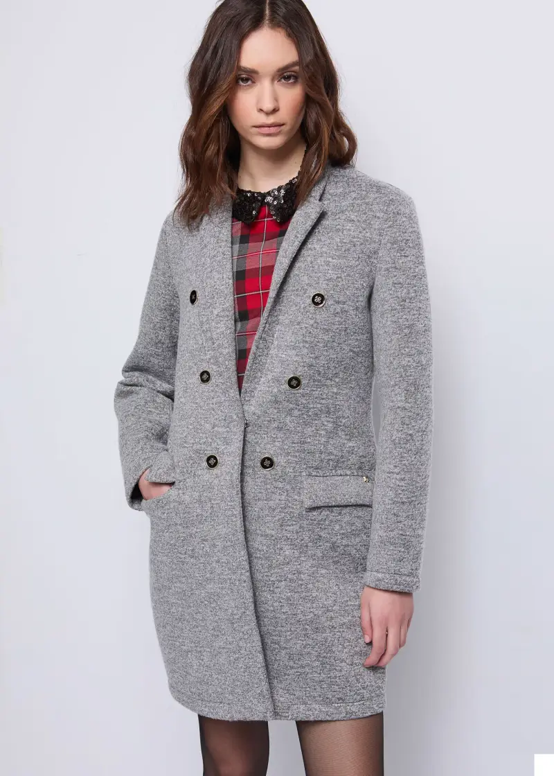 Jeans Cappotto da donna con bottoni gioiello Multicolore