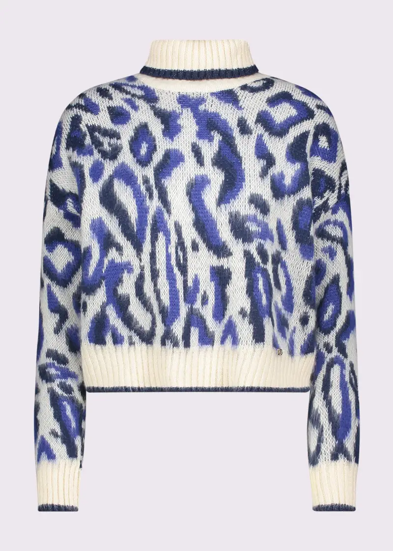 Jeans Dolcevita da donna con motivo jacquard Multicolore