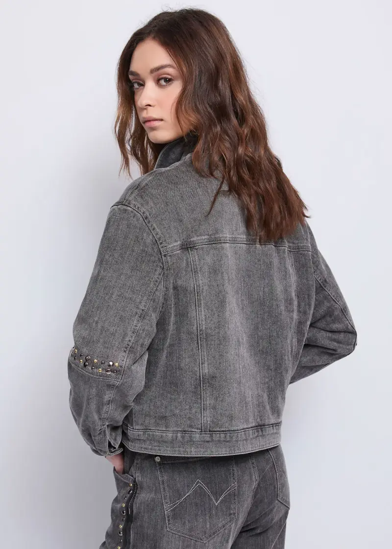 Jeans Giacca da donna in denim di cotone used Multicolore miniatura 2