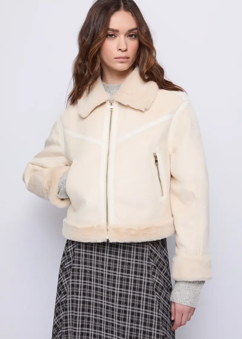 Jeans Giacca da donna in similpelle scamosciata Naturale