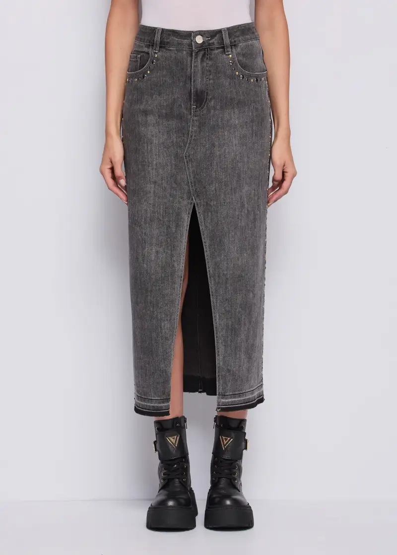 Jeans Gonna longuette in denim di cotone Multicolore