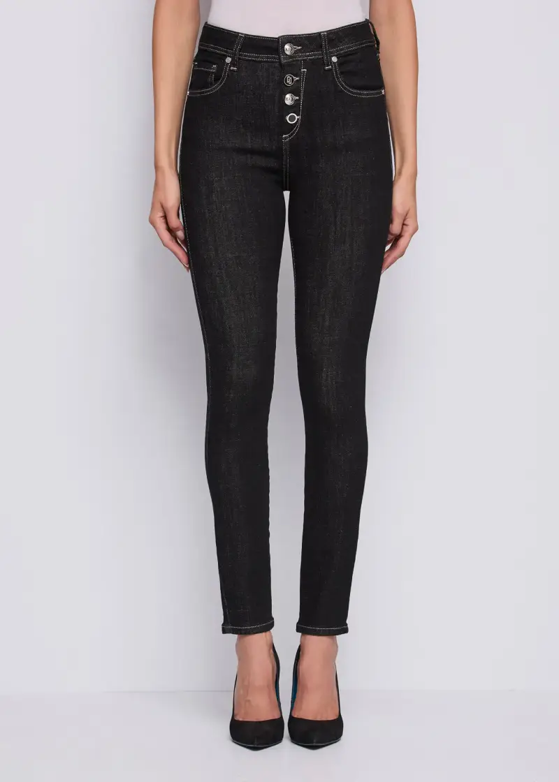Jeans Jeans da donna con bottoni Multicolore