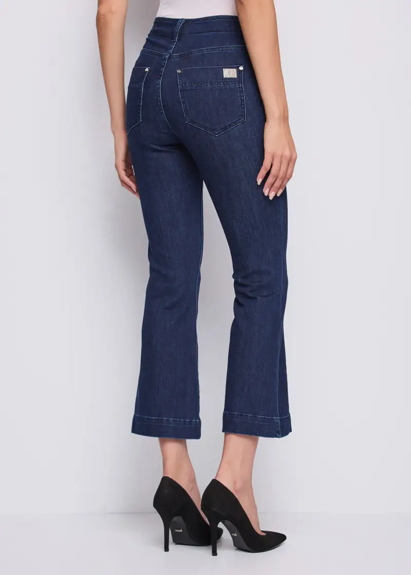 Jeans Jeans da donna cropped con catena Multicolore miniatura 2