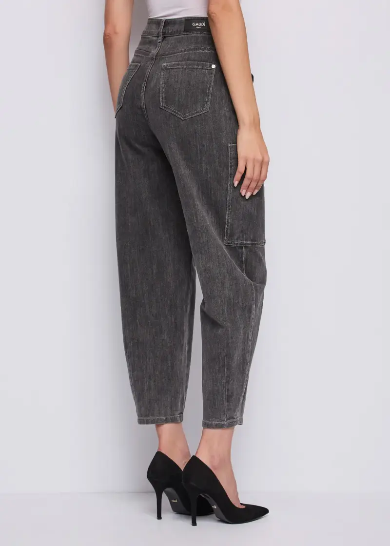 Jeans Jeans da donna cropped in cotone used Multicolore miniatura 2