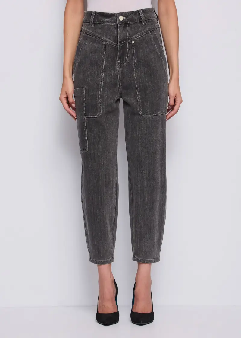 Jeans Jeans da donna cropped in cotone used Multicolore