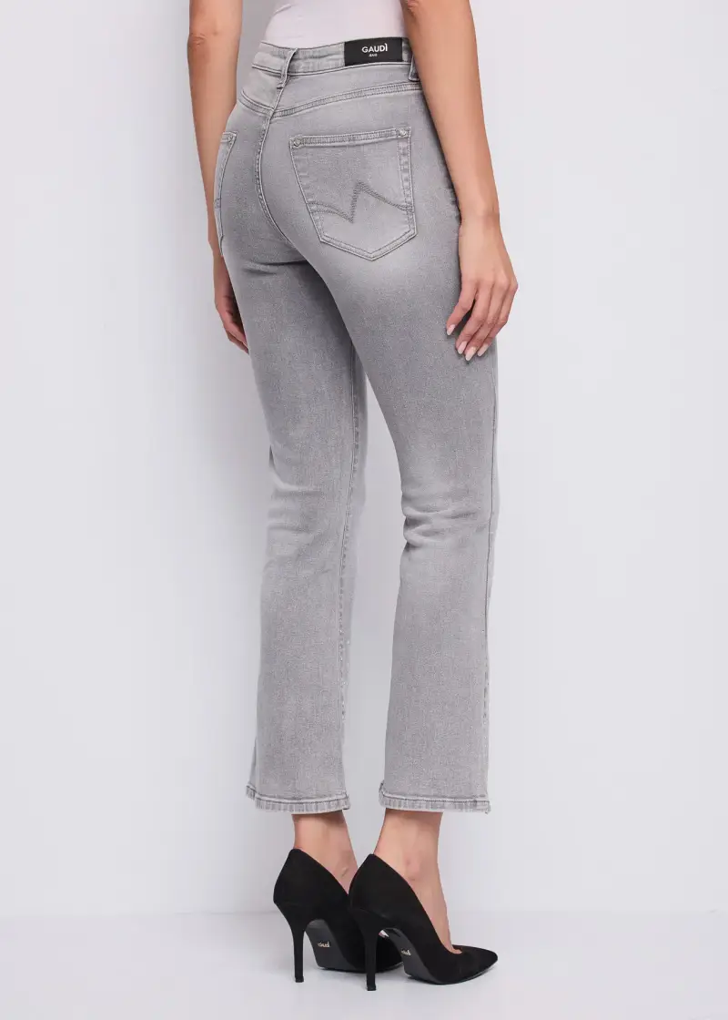 Jeans Jeans da donna cropped in cotone used Multicolore miniatura 3