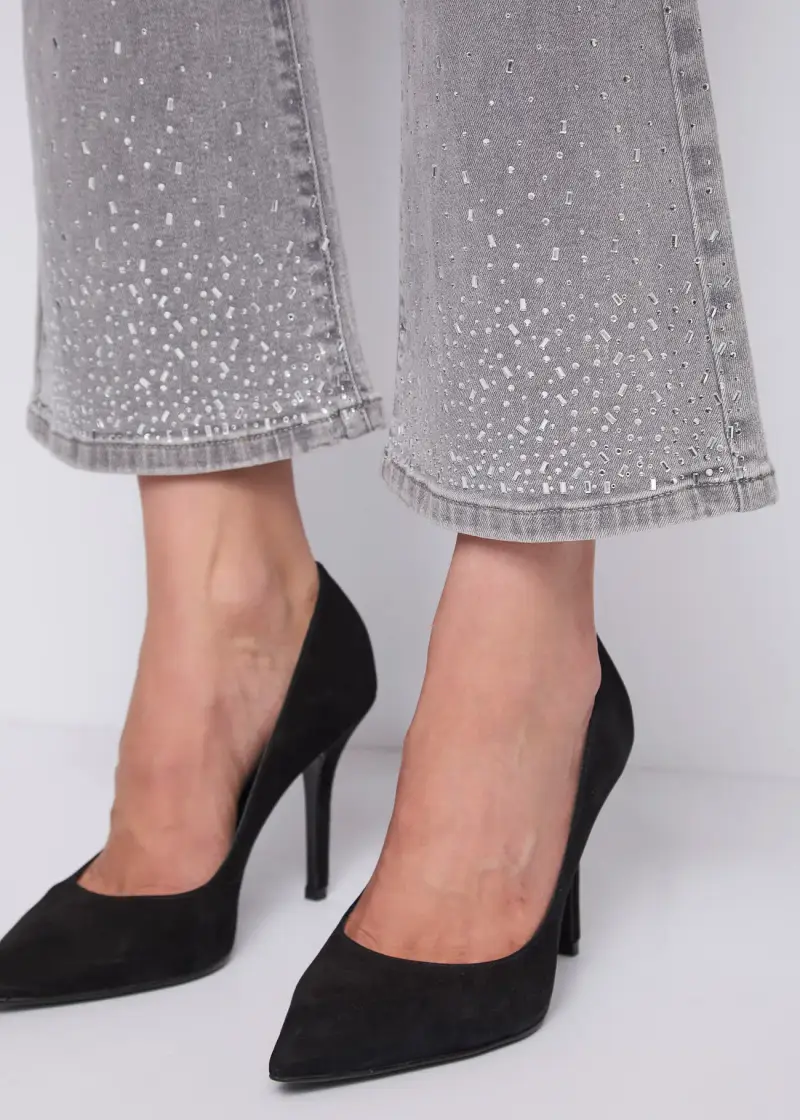 Jeans Jeans da donna cropped in cotone used Multicolore