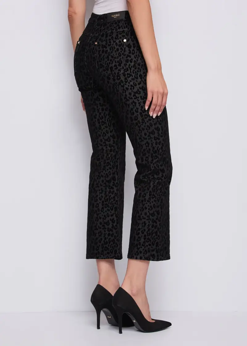 Jeans Jeans da donna in cotone con stampa flock animalier Multicolore miniatura 2