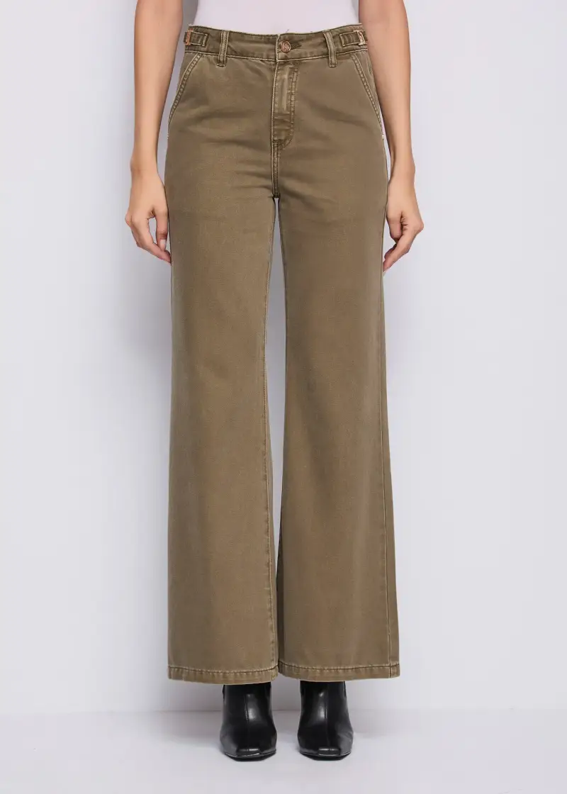 Jeans Jeans da donna in cotone elasticizzato Verde