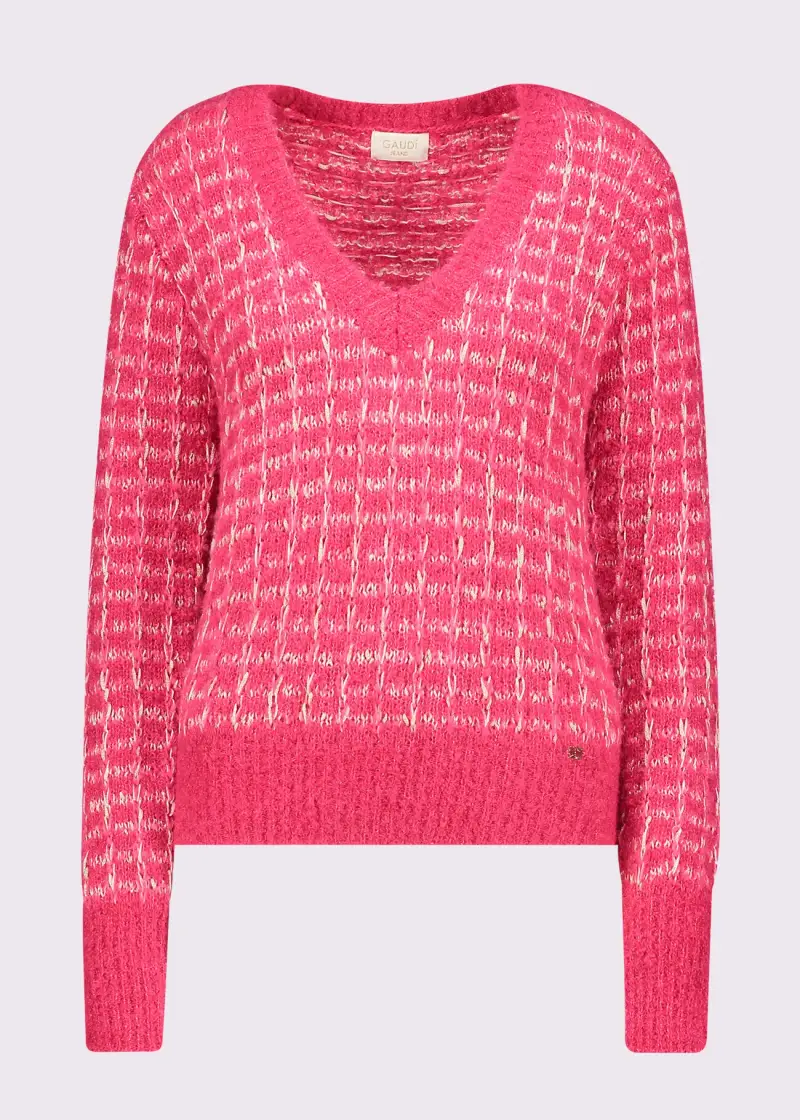 Jeans Maglia da donna lurex con scollo a V Viola