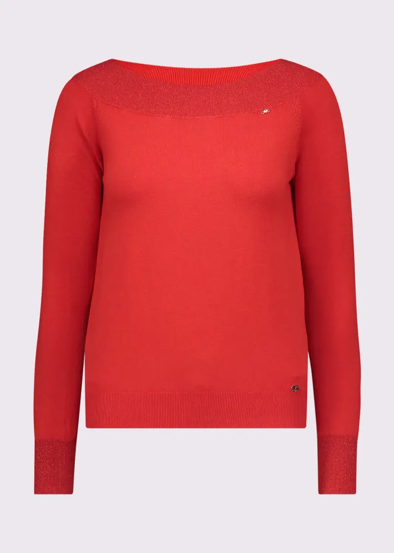 Jeans Maglia da donna off the shoulder Rosso