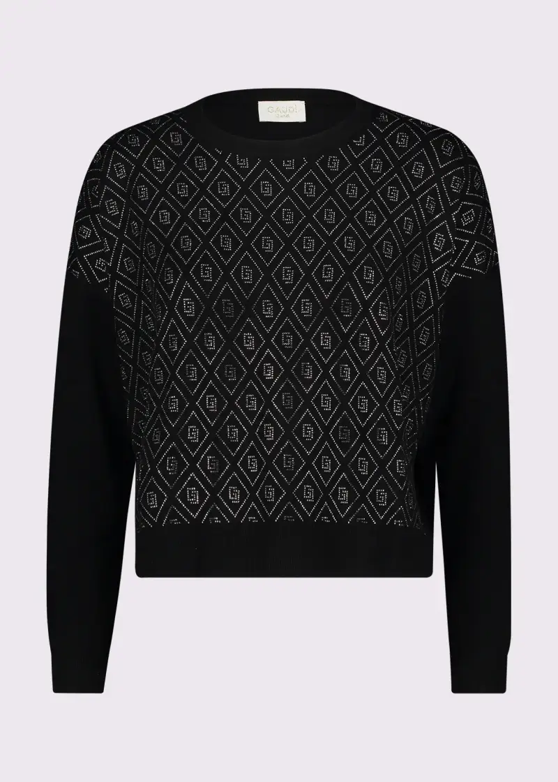 Jeans Maglia nera da donna con logo Nero