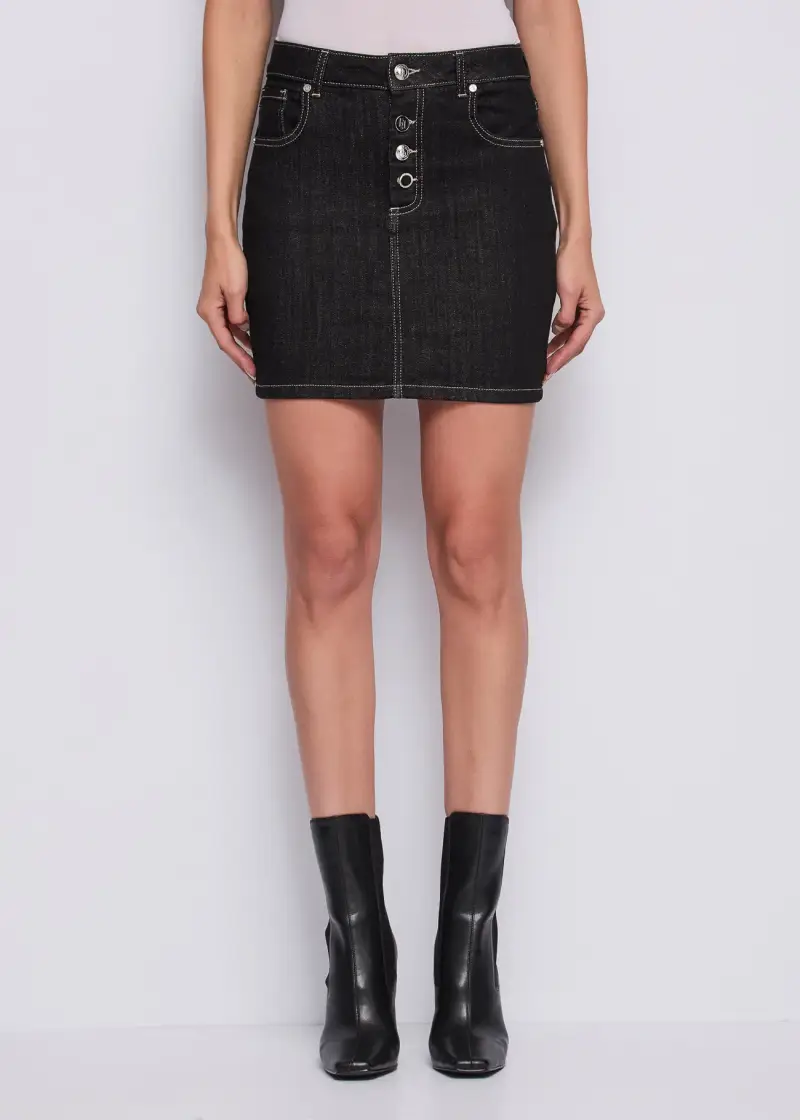 Jeans Minigonna in denim con bottoni Multicolore