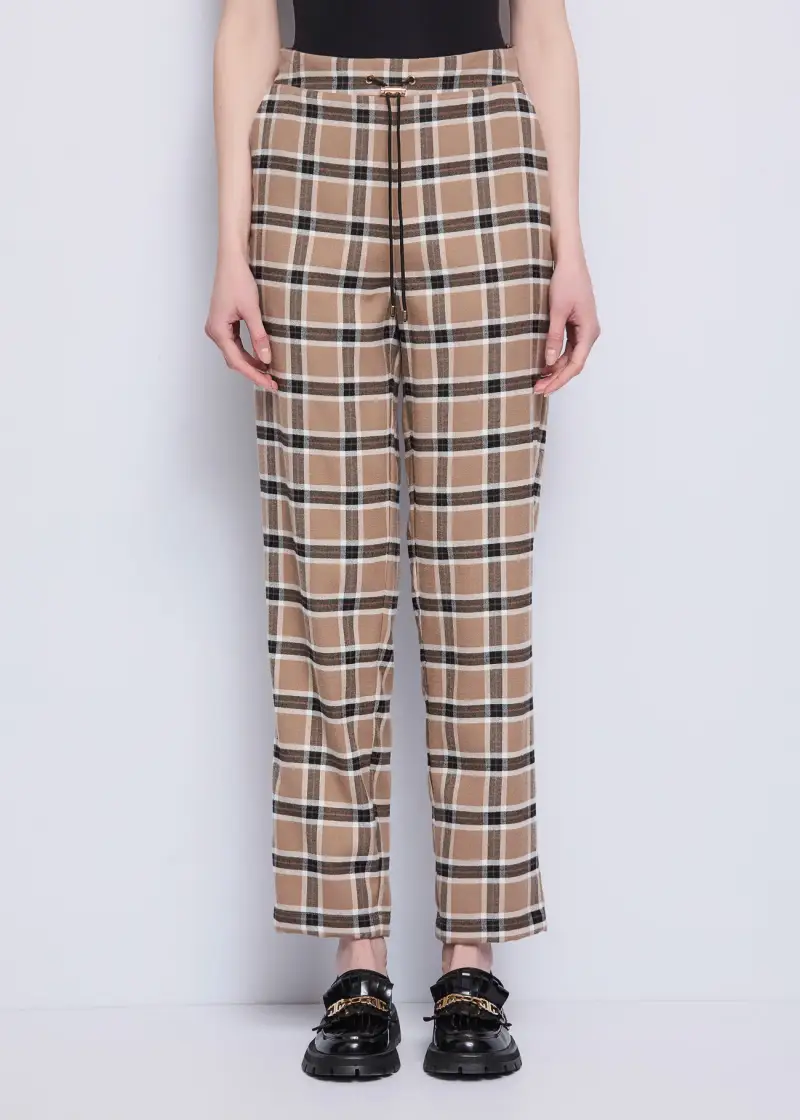 Jeans Pantaloni da donna con motivo check e coulisse Multicolore