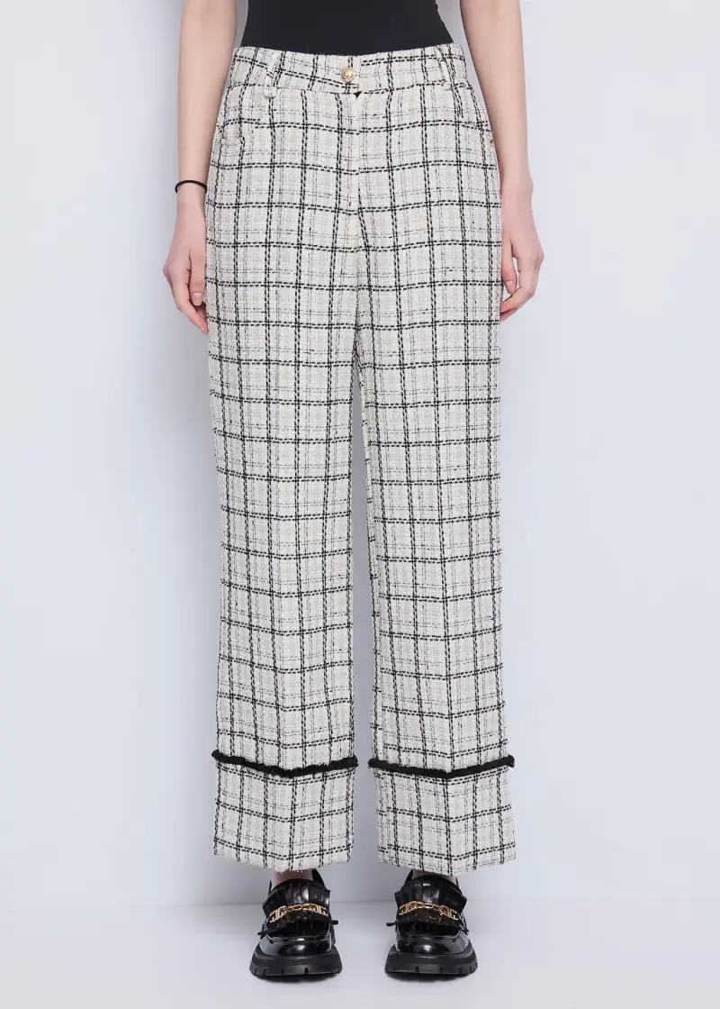 Jeans Pantaloni da donna con motivo check e piega stirata Multicolore