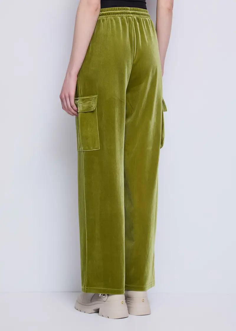 Jeans Pantaloni da donna con tasche cargo Verde miniatura 2