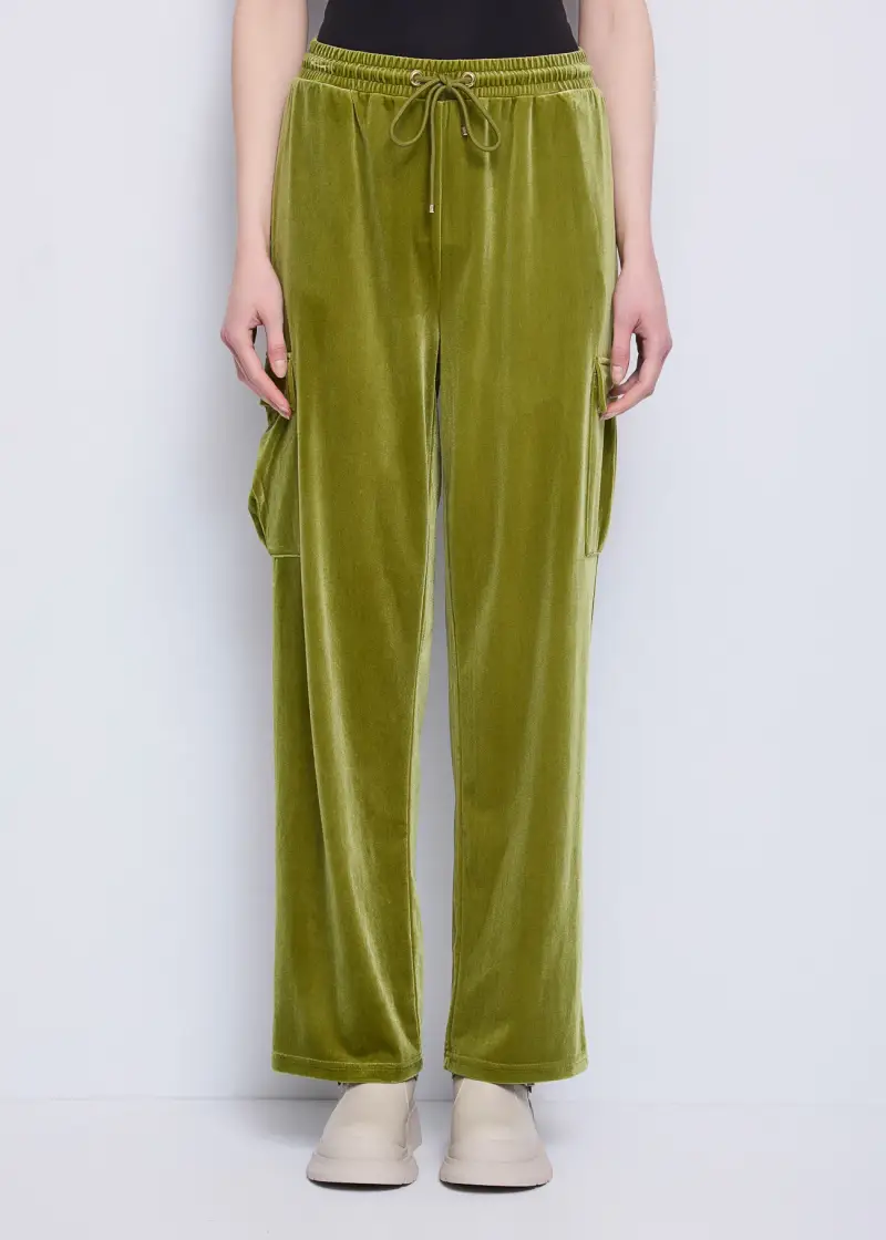Jeans Pantaloni da donna con tasche cargo Verde
