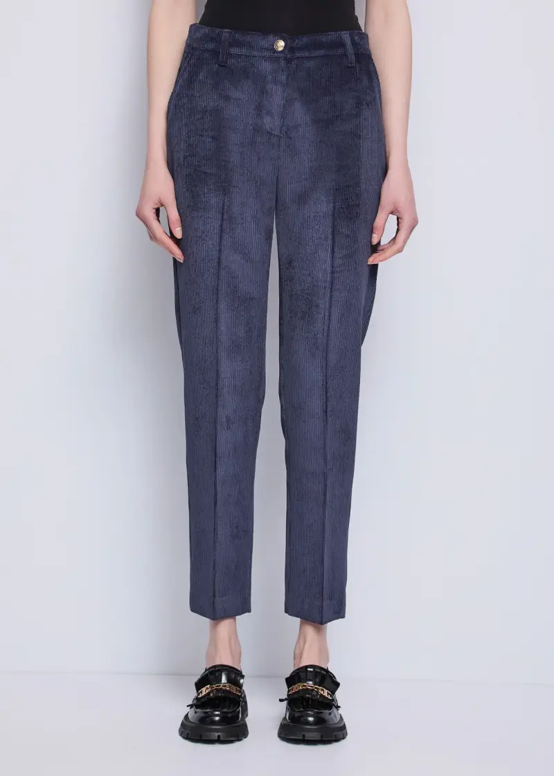 Jeans Pantaloni da donna cropped a vita alta Blu